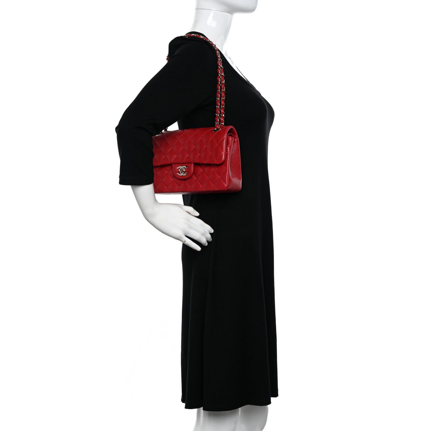 Chanel Lambskin Quilted Small Double Flap Red 2 of 14