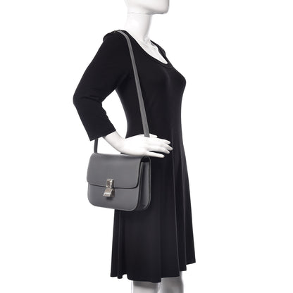 Celine Box Calfskin Medium Classic Box Flap Bag Grey 2 of 19