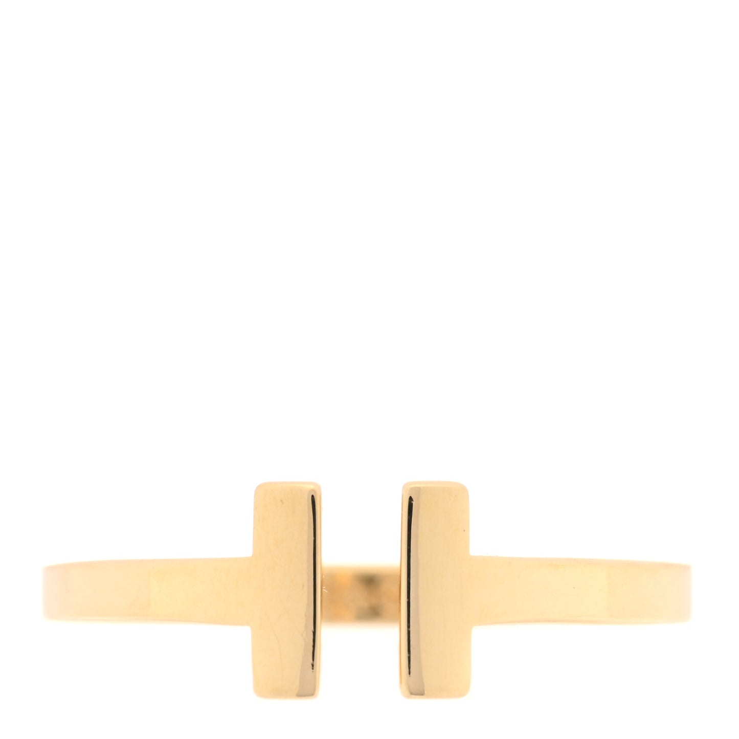 18K Yellow Gold T Square Ring 58 8.5