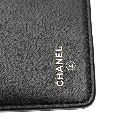 Chanel Lambskin Quilted Boy Yen Wallet Black 6 of 7