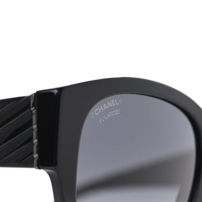 Chanel Acetate Polarized Butterfly CC Sunglasses 5412 Black 7 of 8