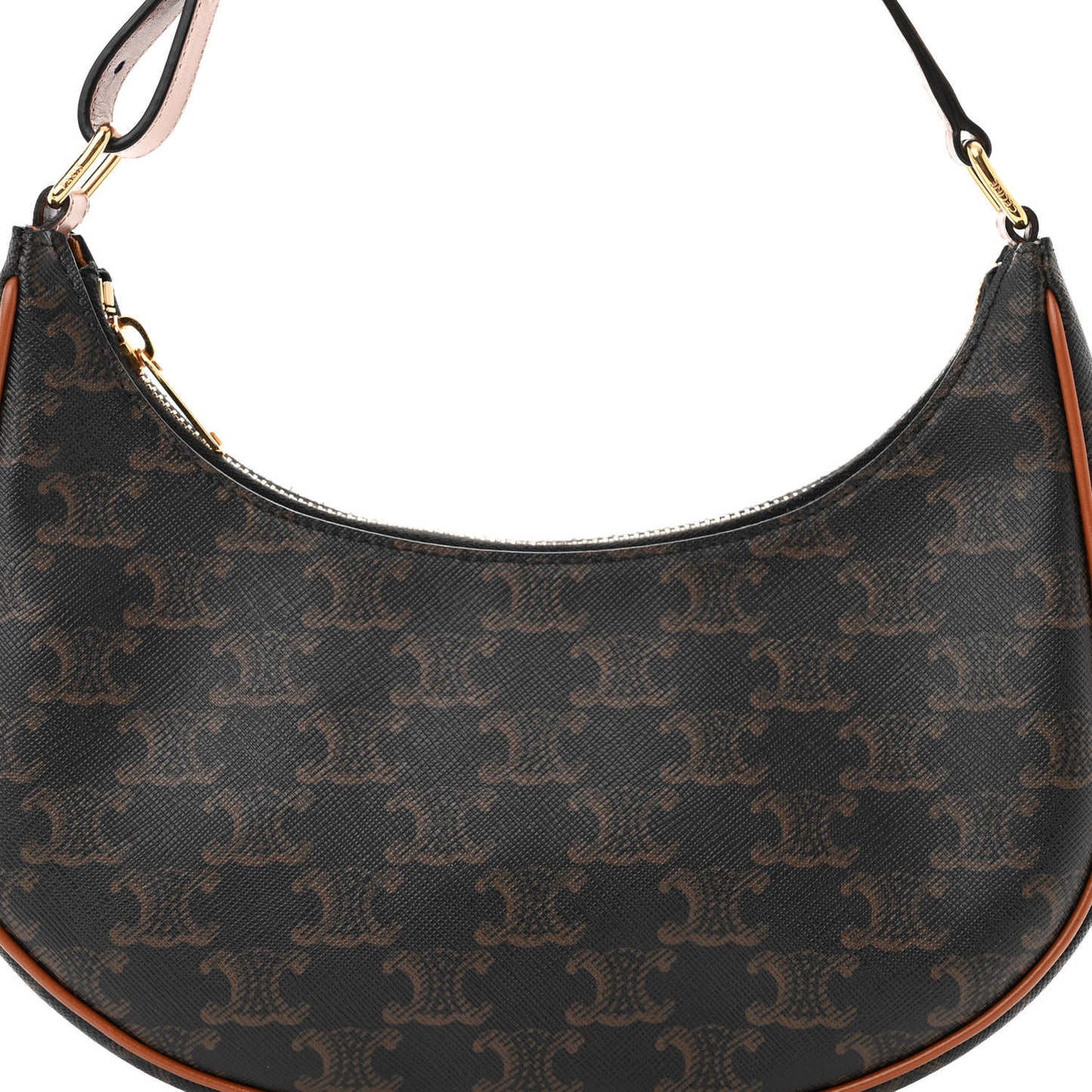 Triomphe Canvas Calfskin Ava Shoulder Bag Tan