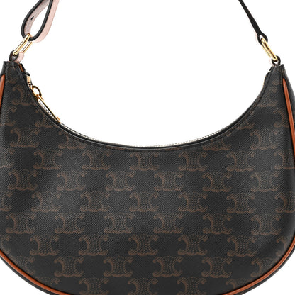 Celine Triomphe Canvas Calfskin Ava Shoulder Bag Tan 8 of 10