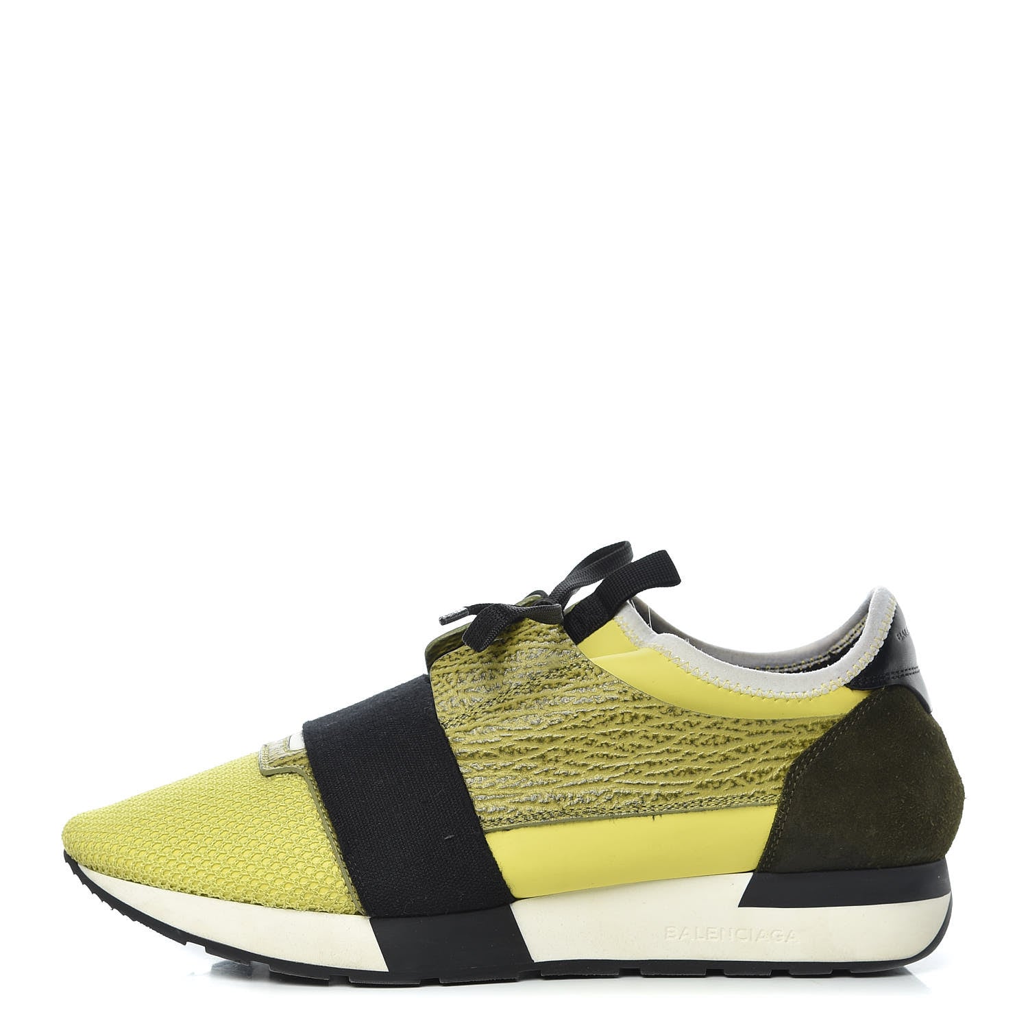 Balenciaga Calfskin Womens Race Runner Sneakers 41 Neon Black 1 of 12