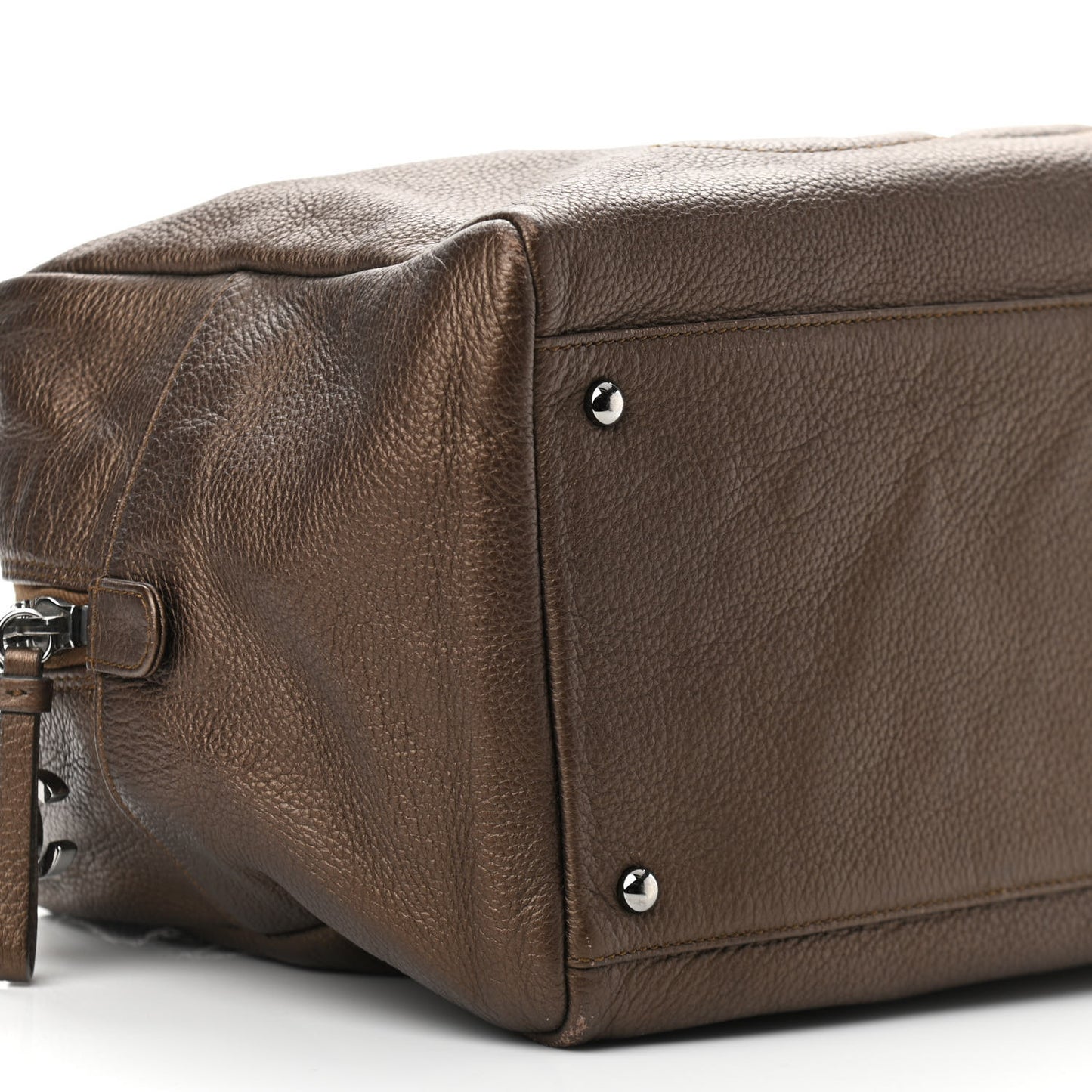 Metallic Deerskin Large Luxe Ligne Bowler Bronze
