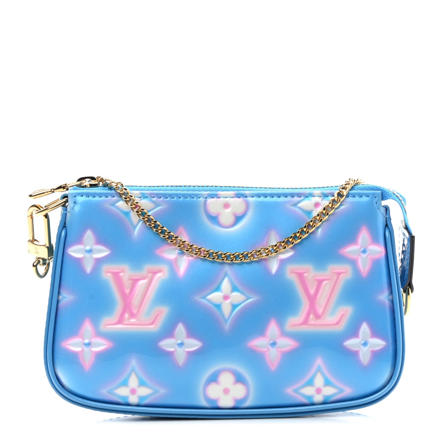 Louis Vuitton Vernis Valentine Mini Pochette Accessories Baby Blue Neon 1 of 8