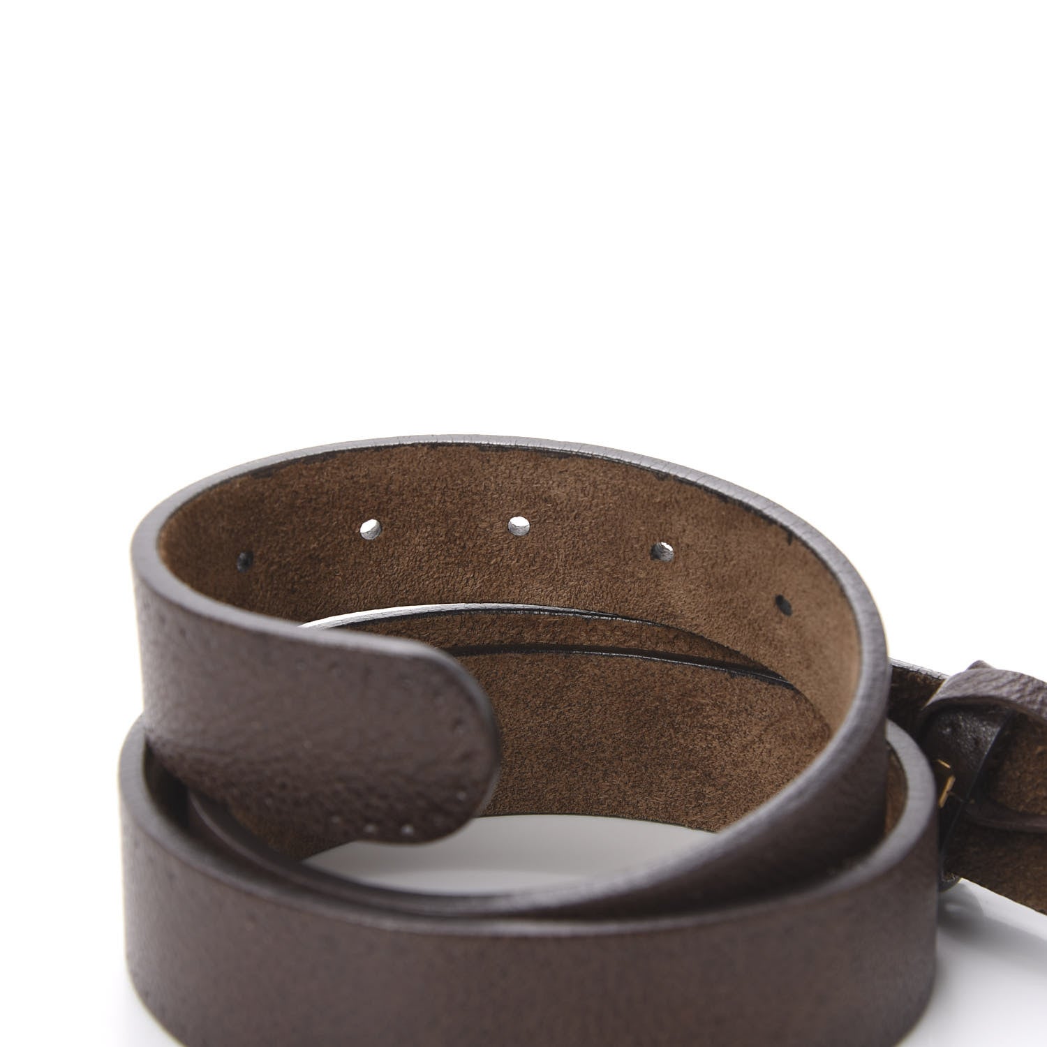 Gucci Calfskin Sculpted GG Belt 85 34 Dark Brown 4 of 5