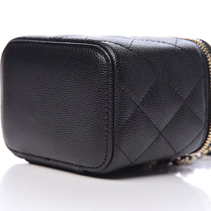 Chanel Caviar Quilted Mini Vanity Case With Chain Black 9 of 10
