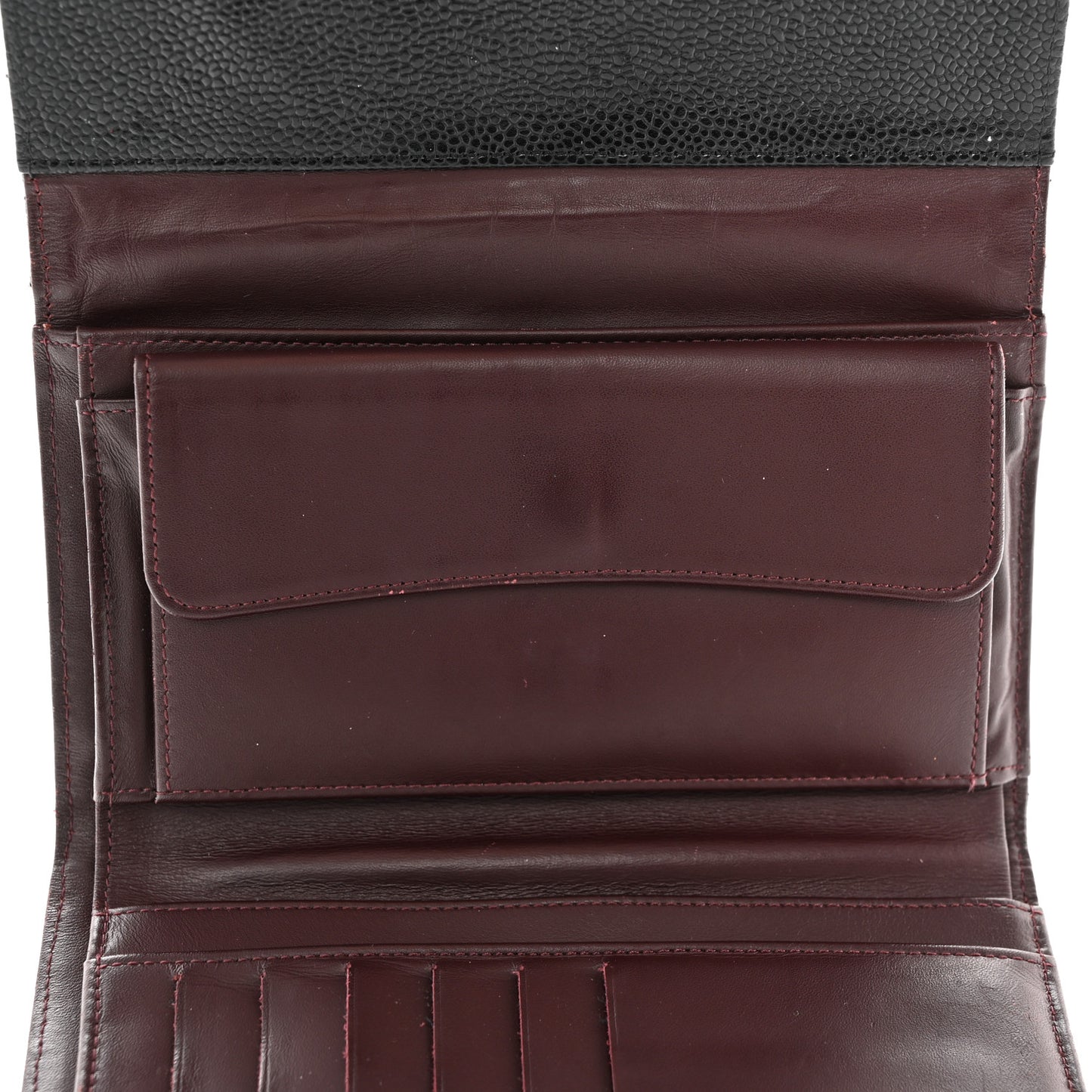 Caviar Quilted Large Flap Wallet Black