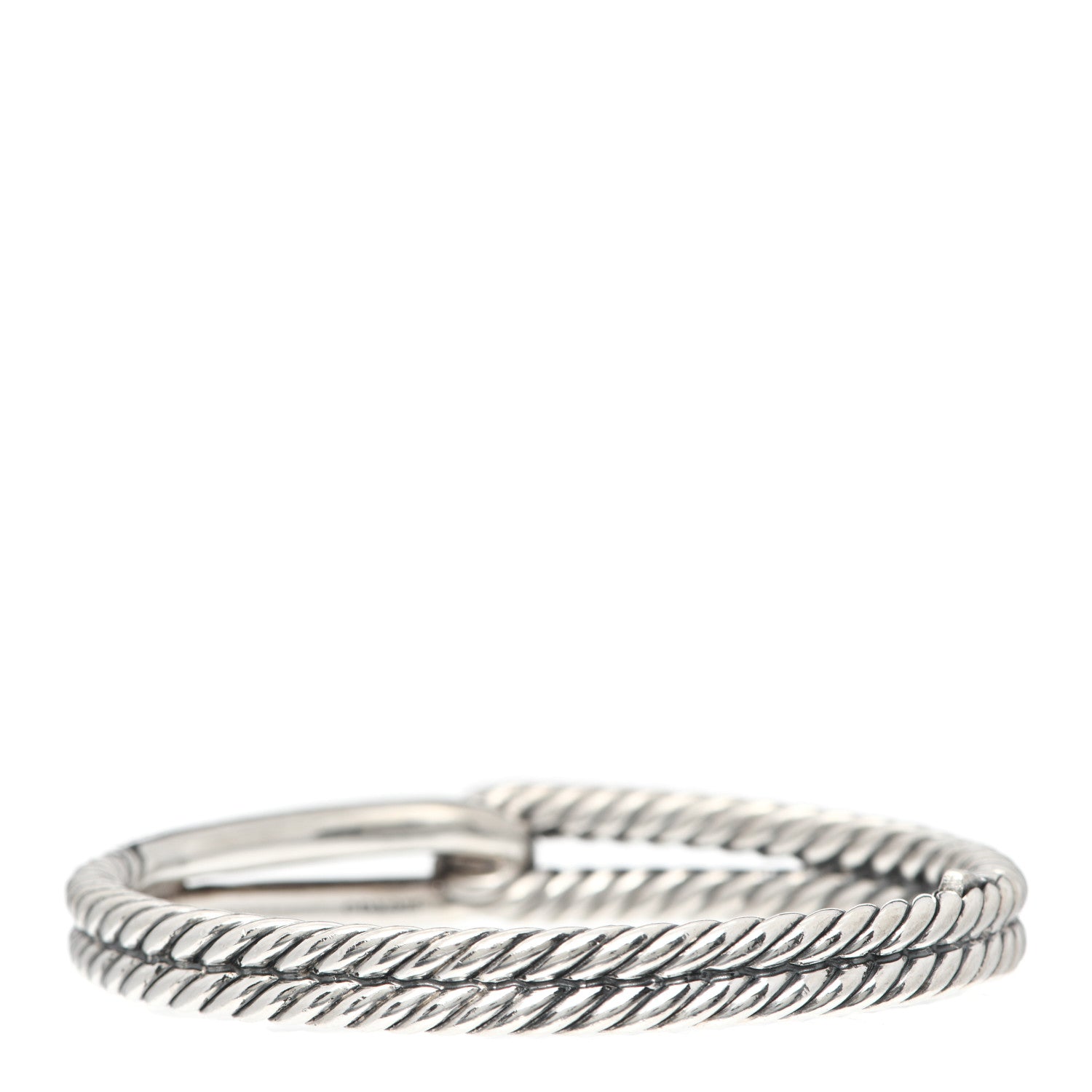 David Yurman Sterling Silver Diamond Pave 10mm Single Loop Labyrinth Bracelet 3 of 5