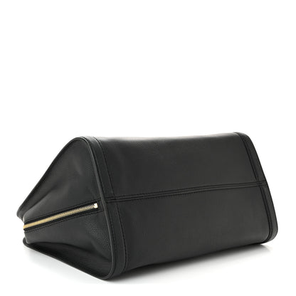 Alexander McQueen Pebbled Calfskin Large Skull Padlock Zip Around Tote Black 4 of 10