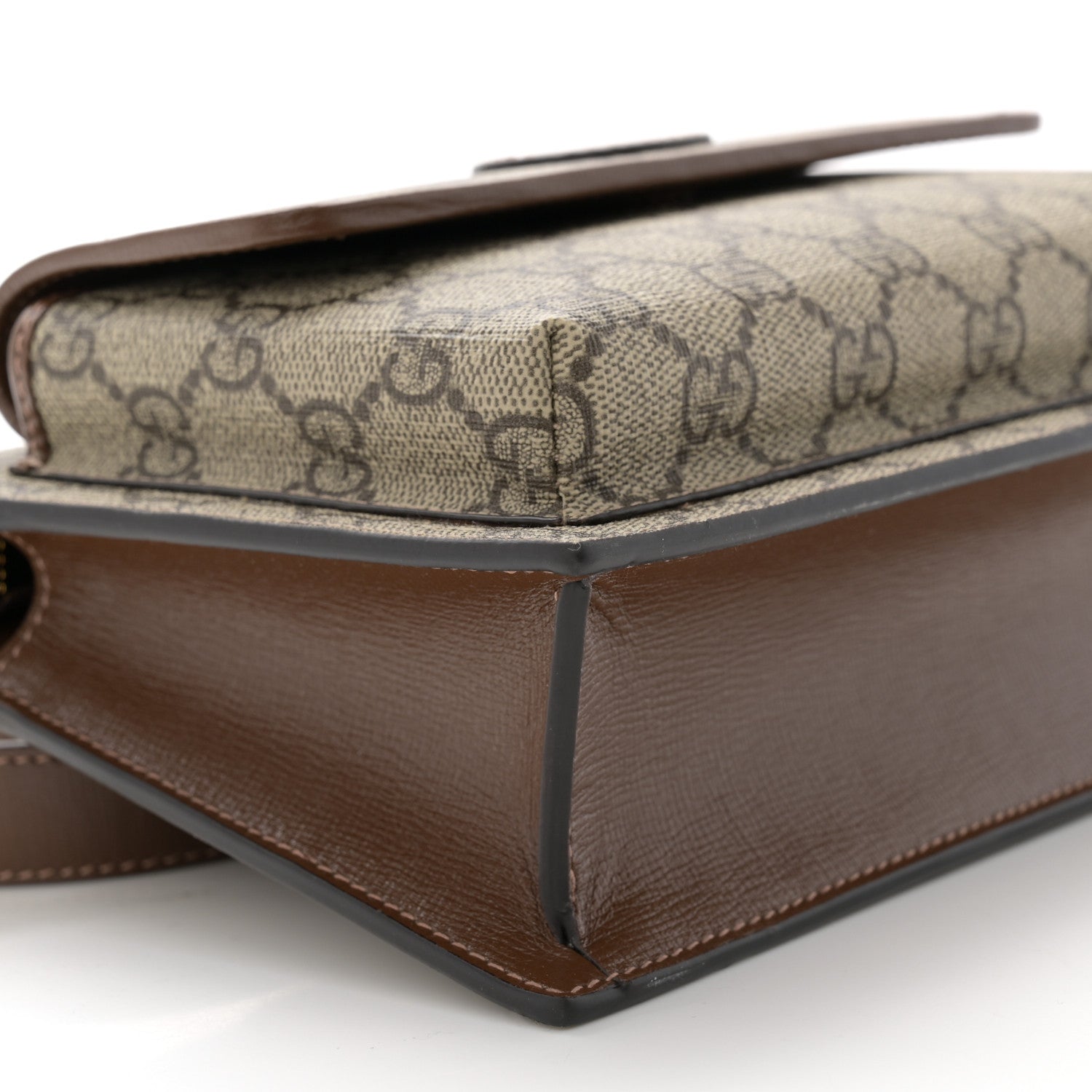 Gucci GG Supreme Monogram Canvas Interlocking G Belt Bag Beige Ebony 9 of 10
