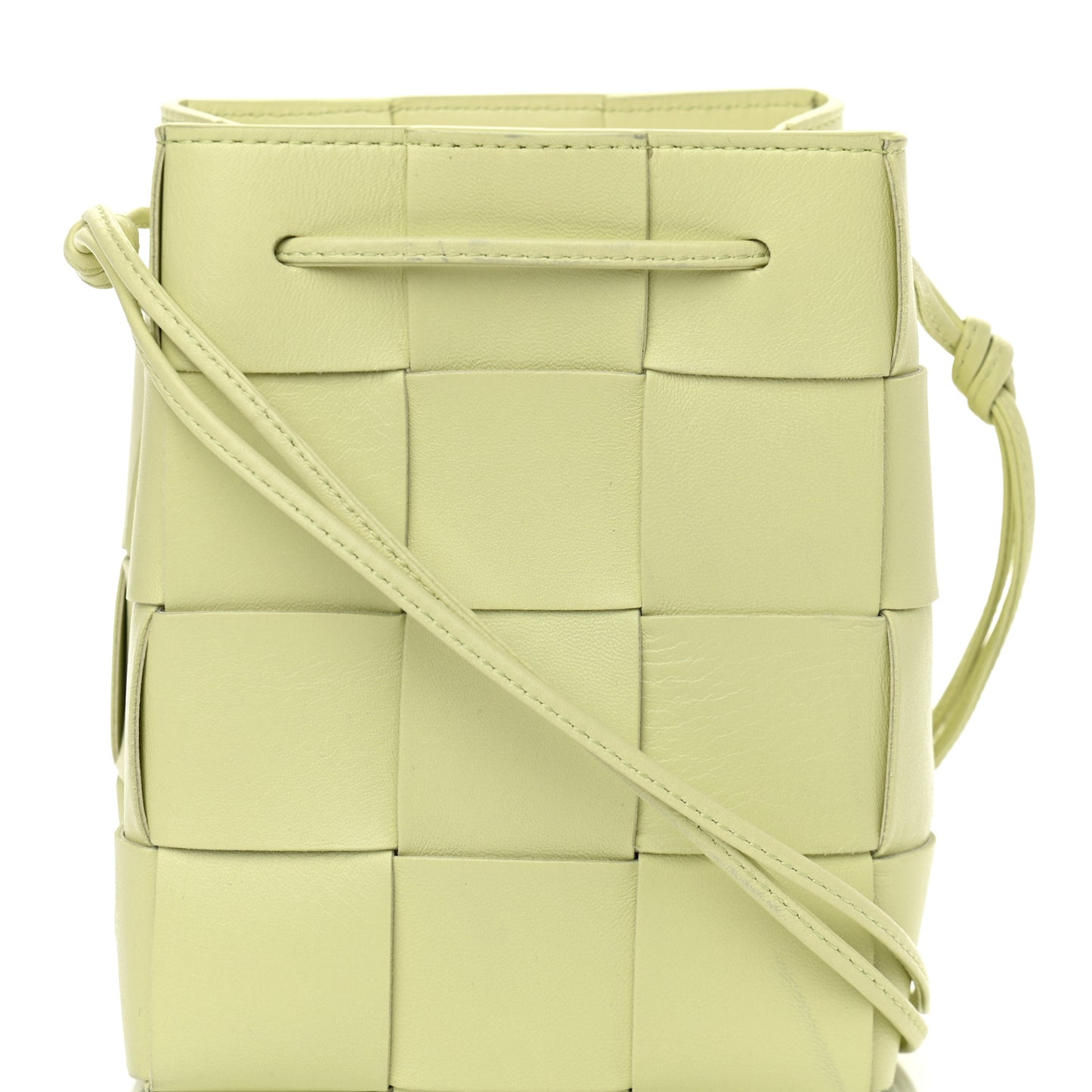 Nappa Maxi Intrecciato Cassette Bucket Bag Lemon Washed