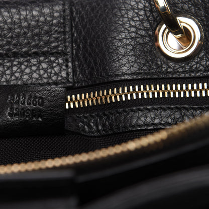 Gucci Pebbled Calfskin Medium Bamboo Shopper Tote Black 9 of 10