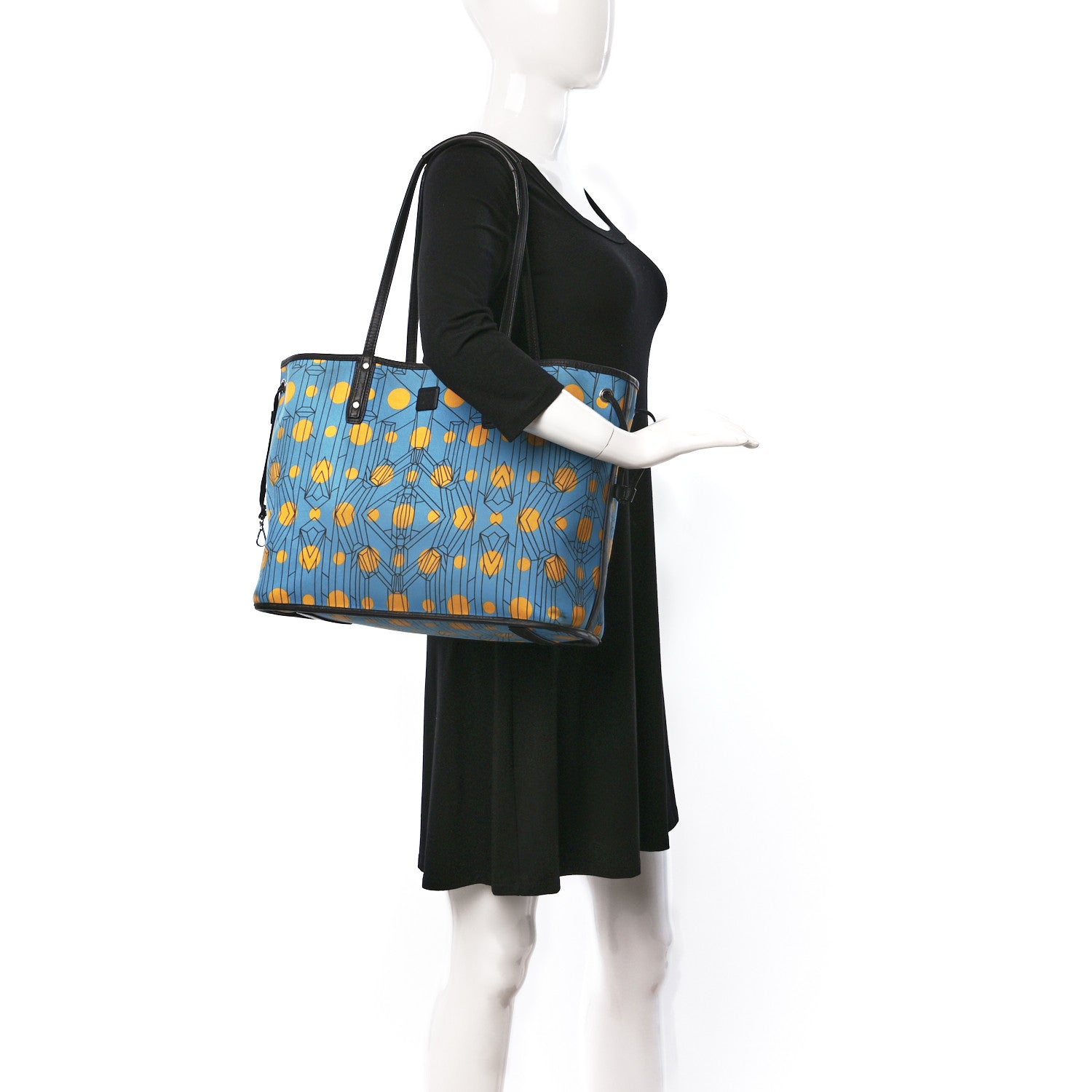 MCM Visetos Large Project Reversible Shopper Tote Munich Blue 2 of 21