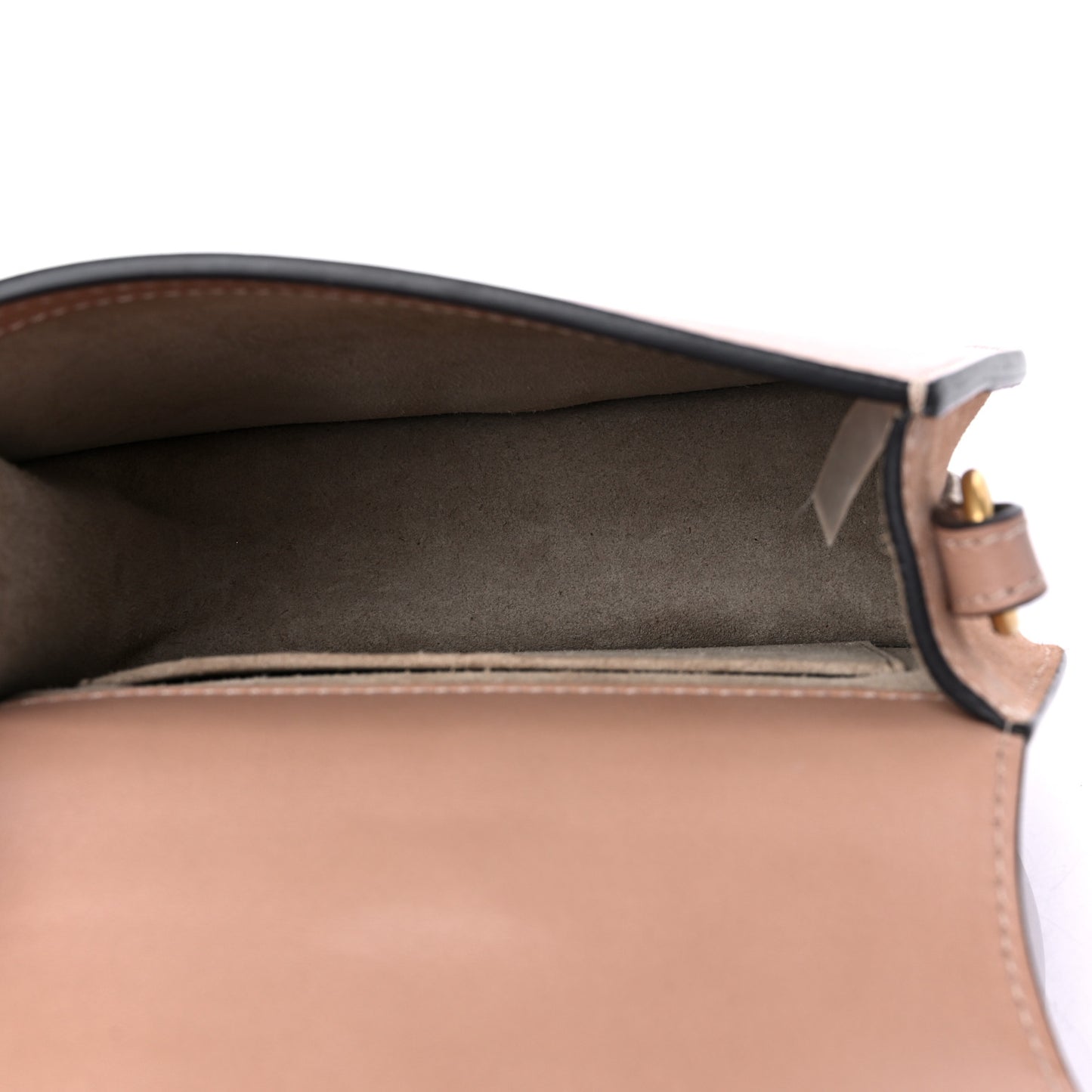 Calfskin Suede Small Nile Bracelet Bag Biscotti Beige