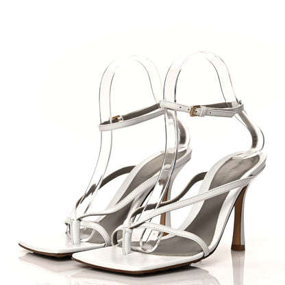 Bottega Veneta Lambskin Stretch Multi Strap 90mm Sandals 37 Optic White 3 of 7