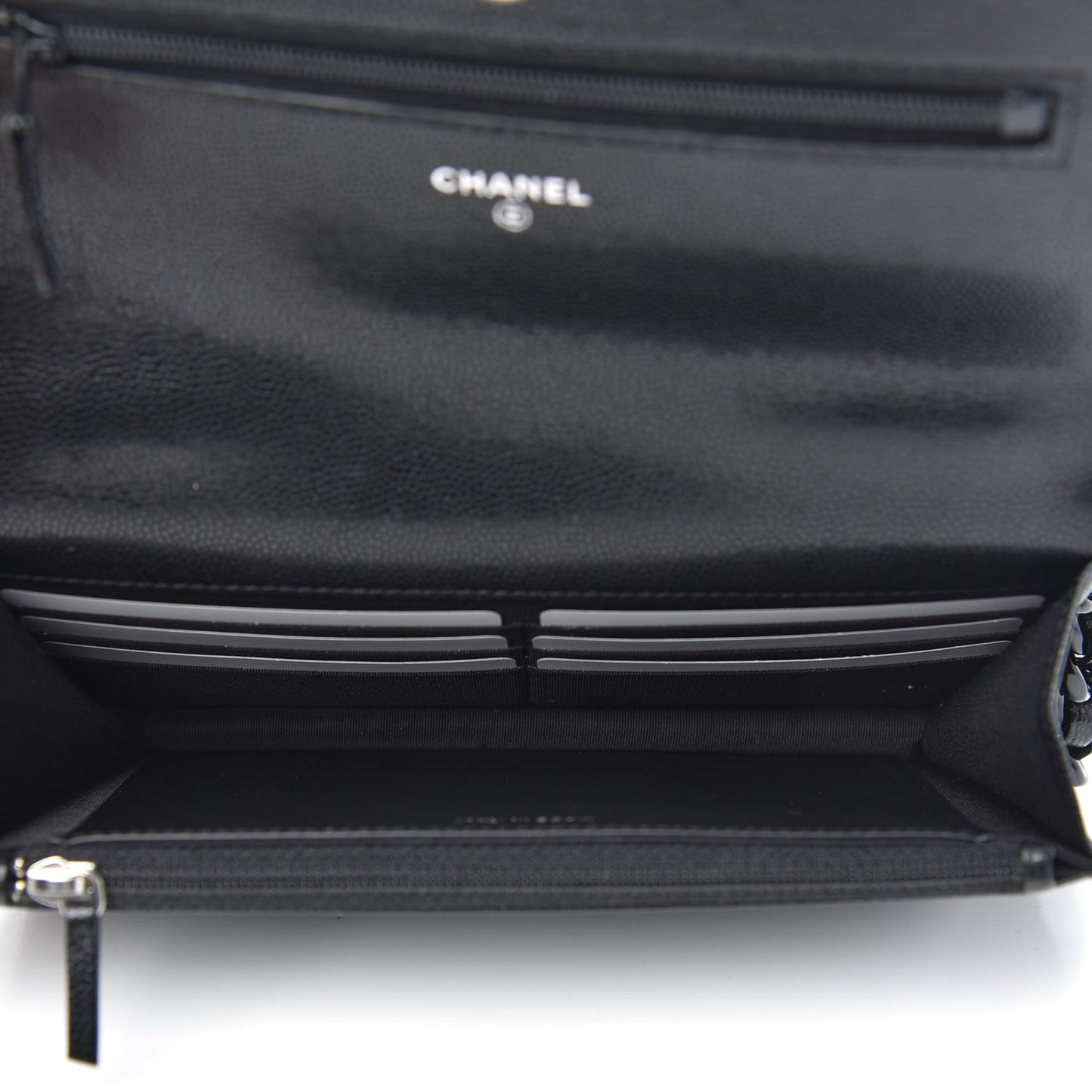Caviar Quilted My Everything Wallet On Chain WOC Black