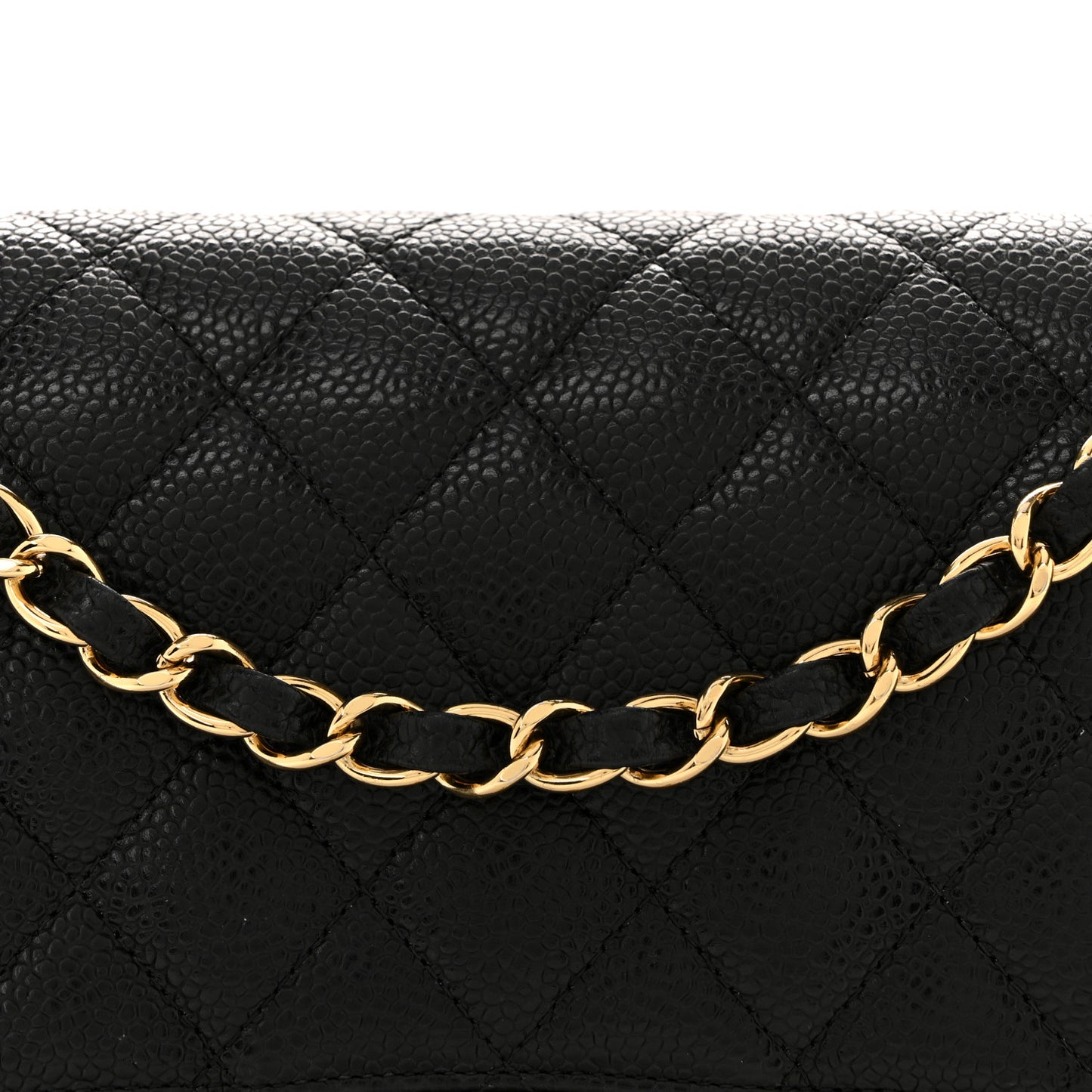 Caviar Quilted Medium Double Flap Black