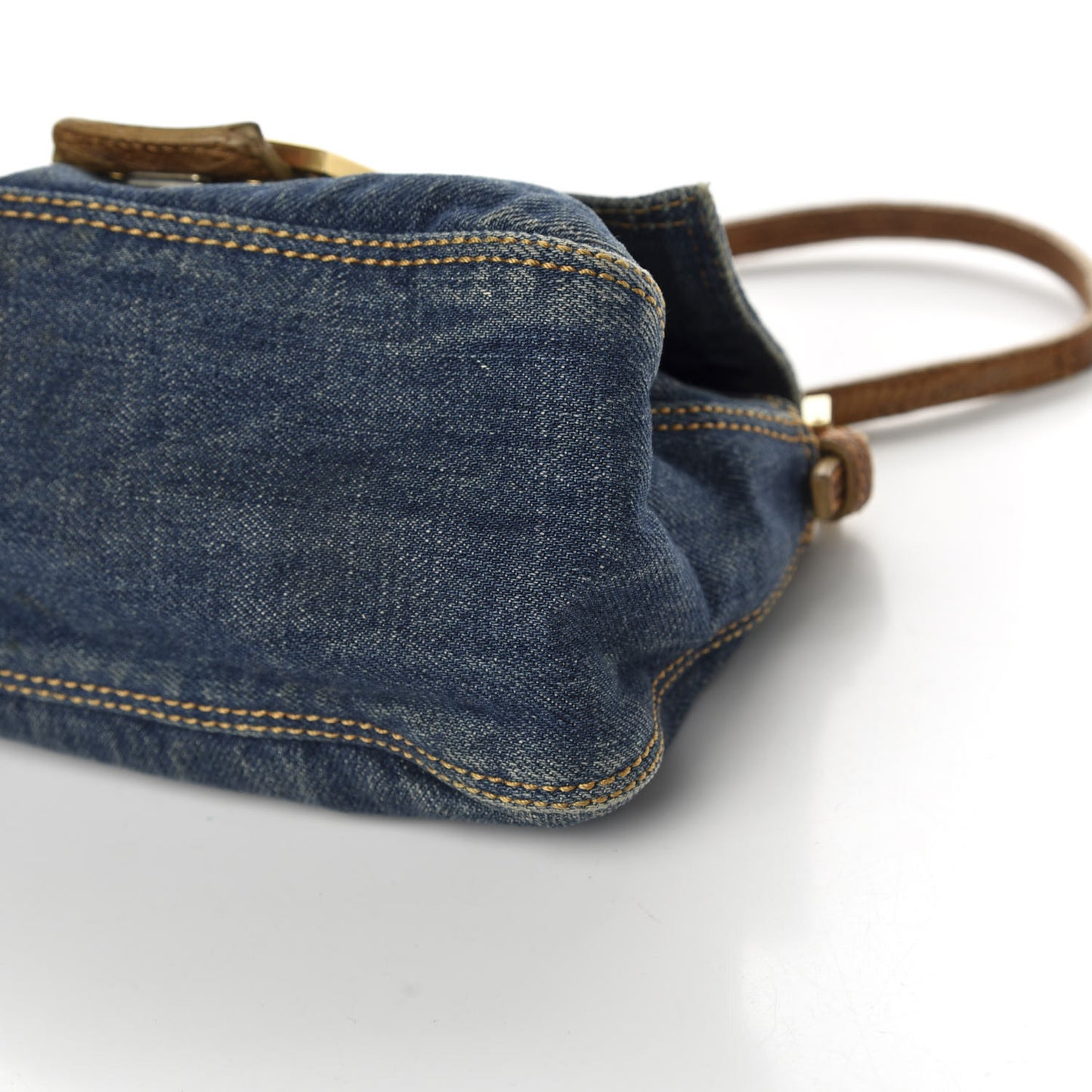 Denim Lizard Mini Mama Baguette Blue