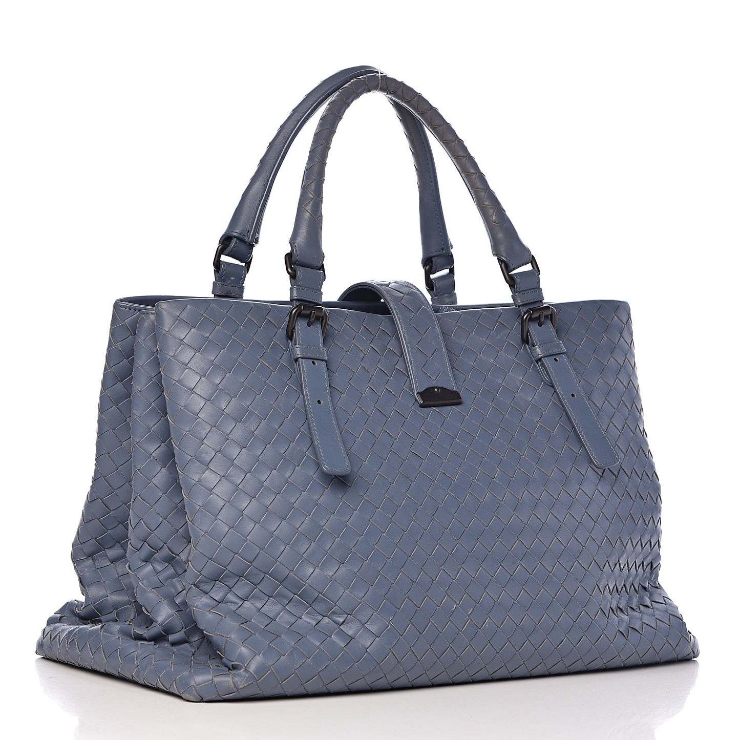 Nappa Intrecciato Medium Roma Tote Baltic Blue