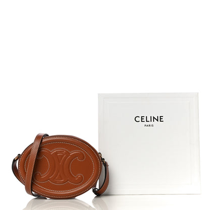 Celine Smooth Calfskin Cuir Small Triomphe Oval Crossbody Purse Tan 8 of 8