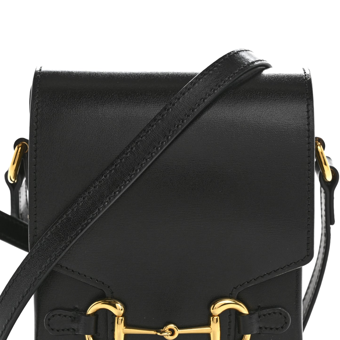 Boarded Plutone Calfskin Mini Horsebit 1955 Crossbody Bag Black