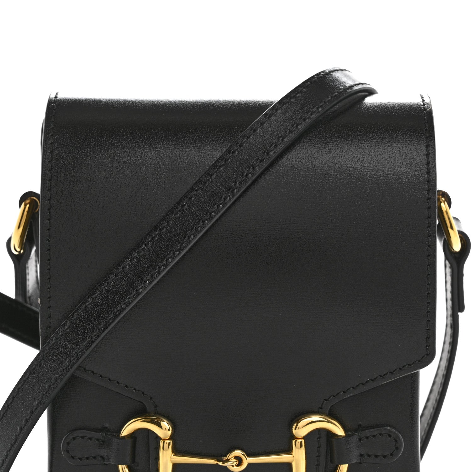 Gucci Boarded Plutone Calfskin Mini Horsebit 1955 Crossbody Bag Black 8 of 10