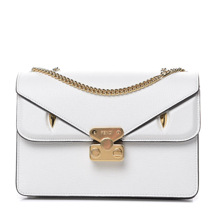 Fendi Vitello Vienna Glazed Fabric FF 1974 Monster Eyes Small Bag Bug Chain Bag Ice Tobacco Moro 1 of 10