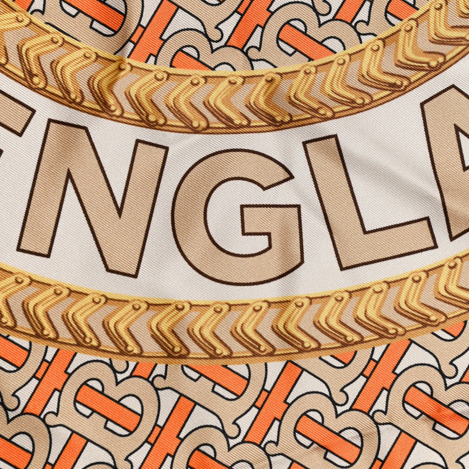 Burberry Silk Montage Monogram Floral Square Scarf Beige 6 of 6