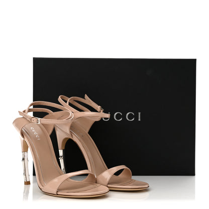 Gucci Shiny Calfskin Castello Bamboo Heel Sandals 36.5 New Pink 9 of 9