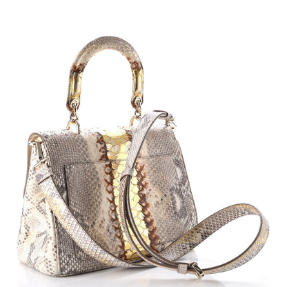 Christian Dior Metallic Python Small Be Dior Flap Beige Gold 3 of 7