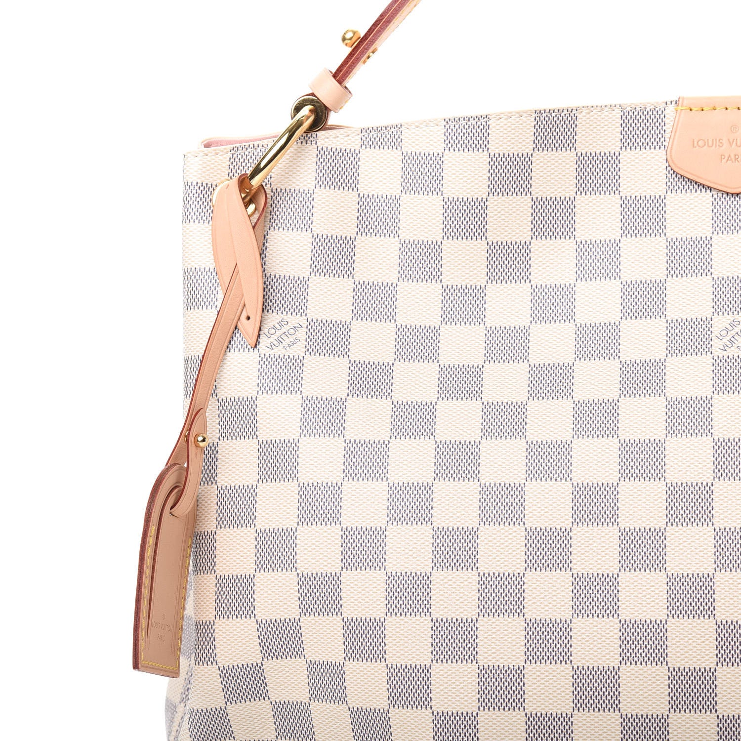 Louis Vuitton Damier Azur Graceful MM Rose Ballerine 9 of 14