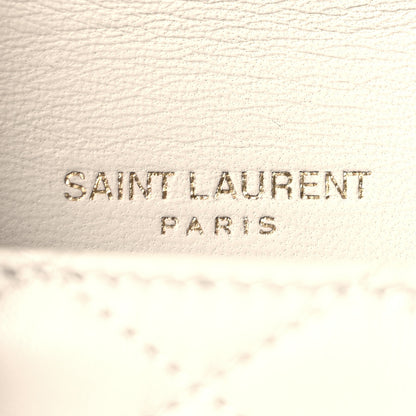 Saint Laurent Lambskin Quilted Monogram Micro Gaby Crossbody Bag Blanc Vintage 6 of 10