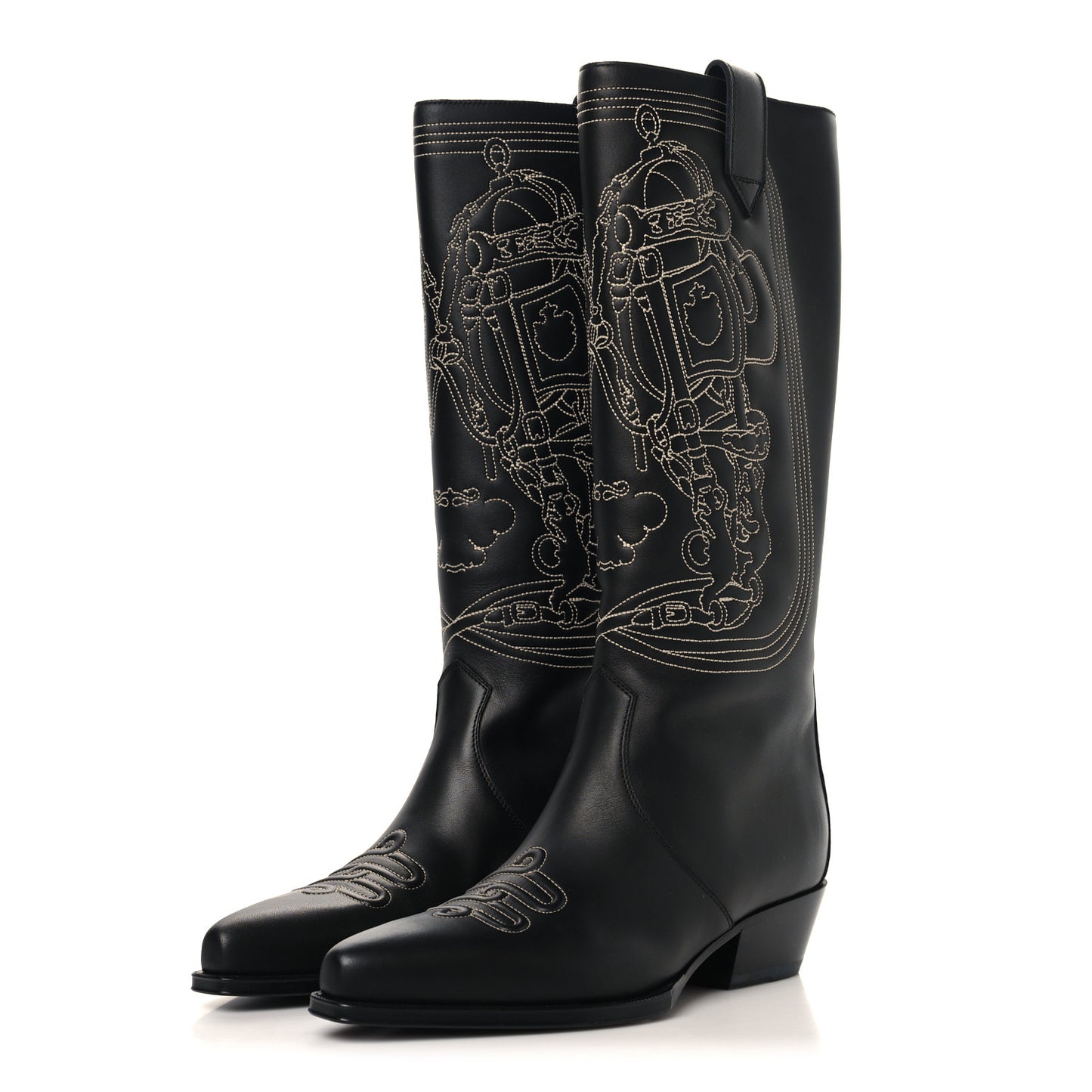 Calfskin Folk 35 Boots 38.5 Black
