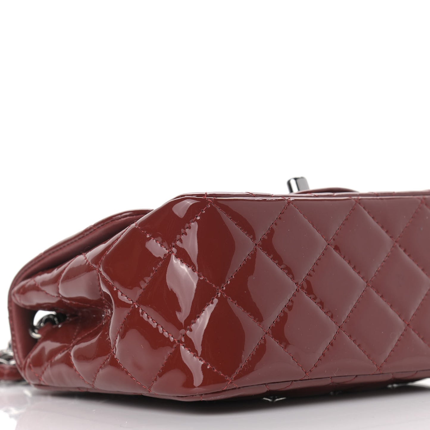 Patent Quilted Mini Square Flap Red
