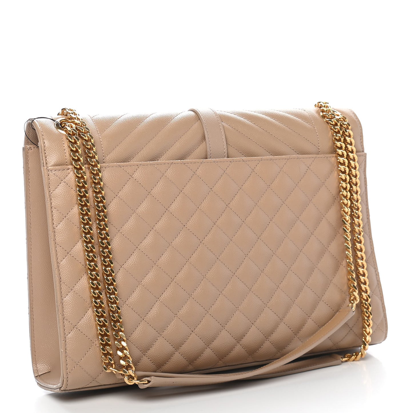 Grain De Poudre Mixed Matelasse Large Triquilt Monogram Satchel Dark Beige
