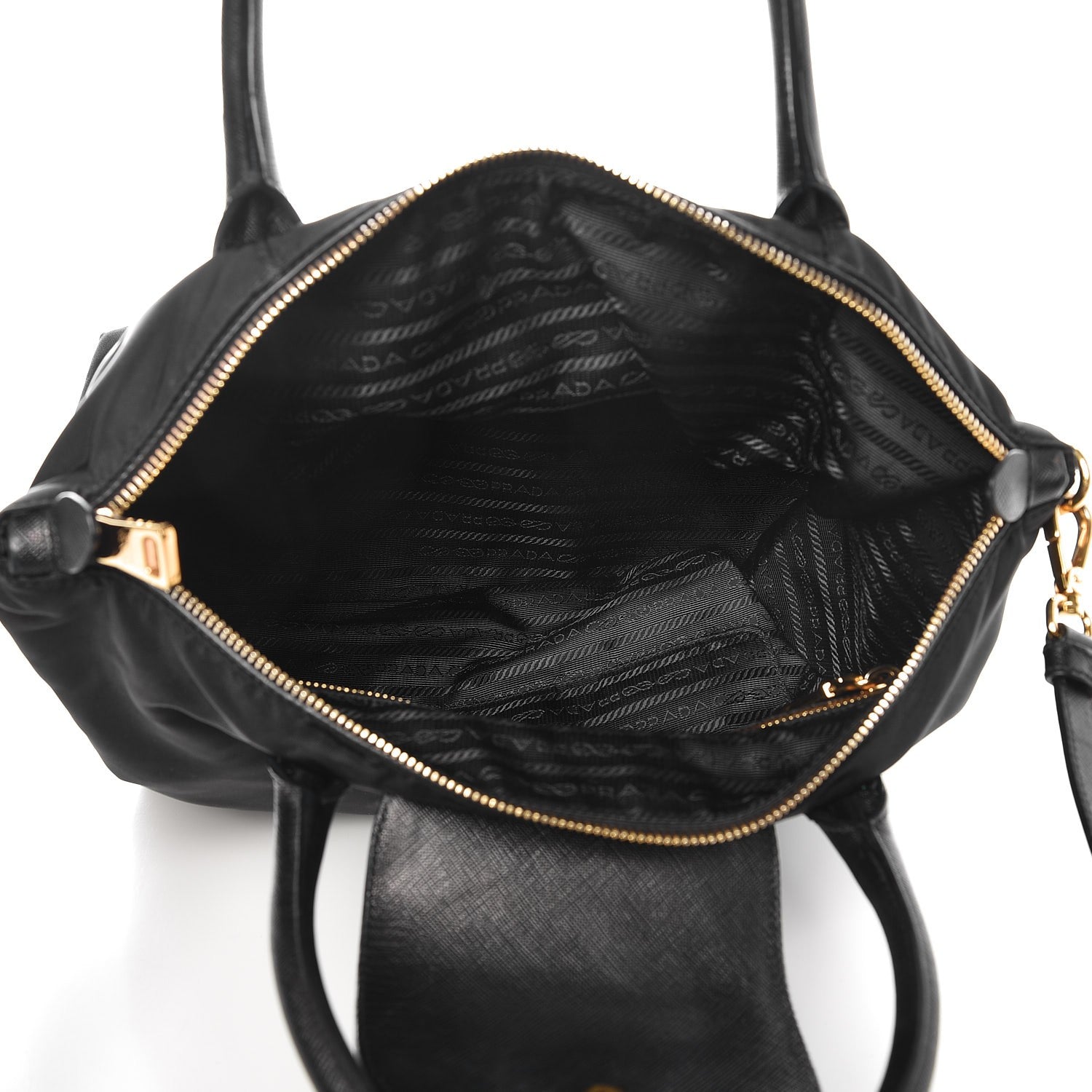 Prada Saffiano Tessuto Nylon Tote Nero Black 6 of 9