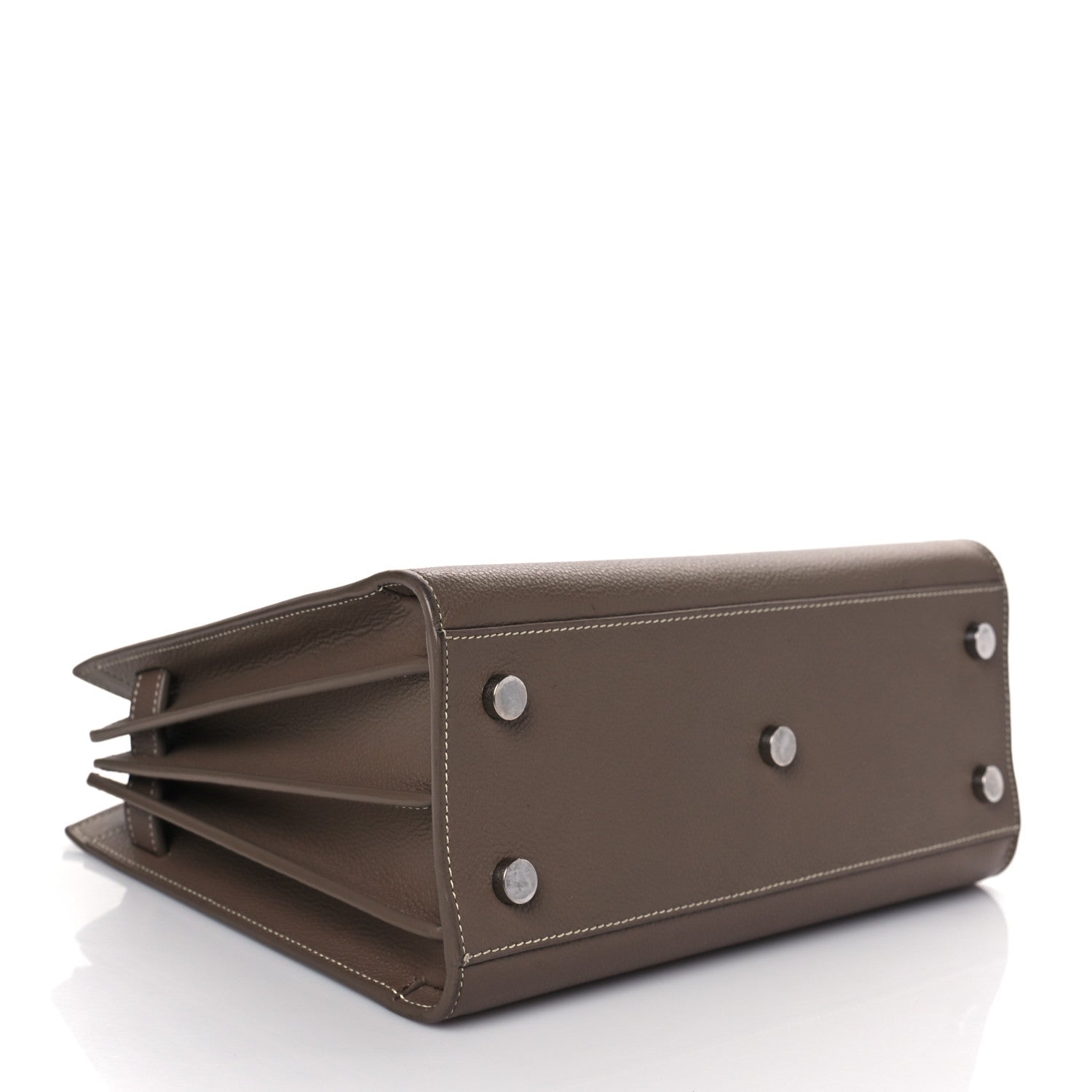 Saint Laurent Grained Calfskin Topstich Baby Sac De Jour Taupe 3 of 12