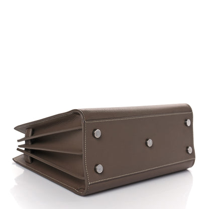 Saint Laurent Grained Calfskin Topstich Baby Sac De Jour Taupe 3 of 12