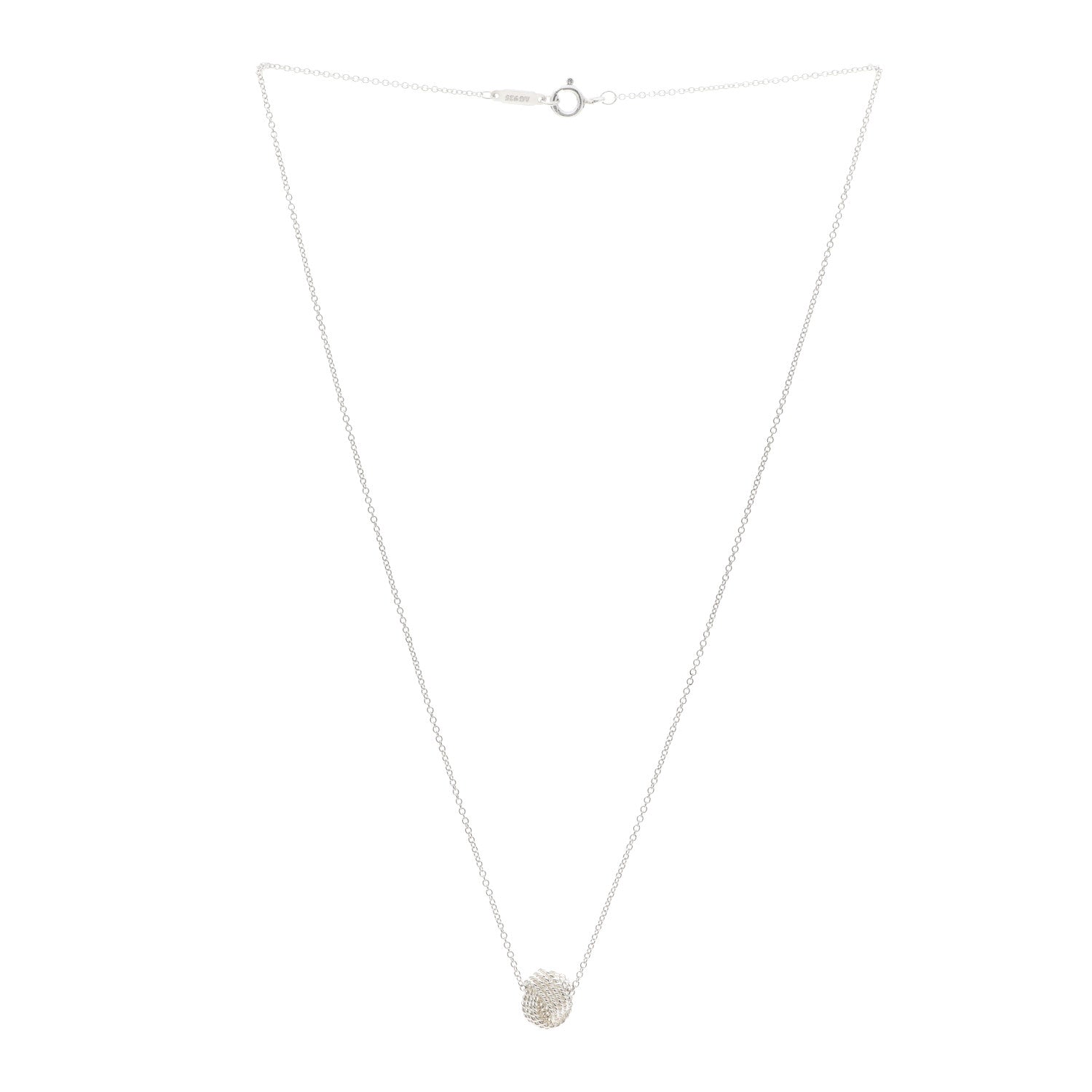 Tiffany Sterling Silver Twist Knot Pendant Necklace 3 of 5