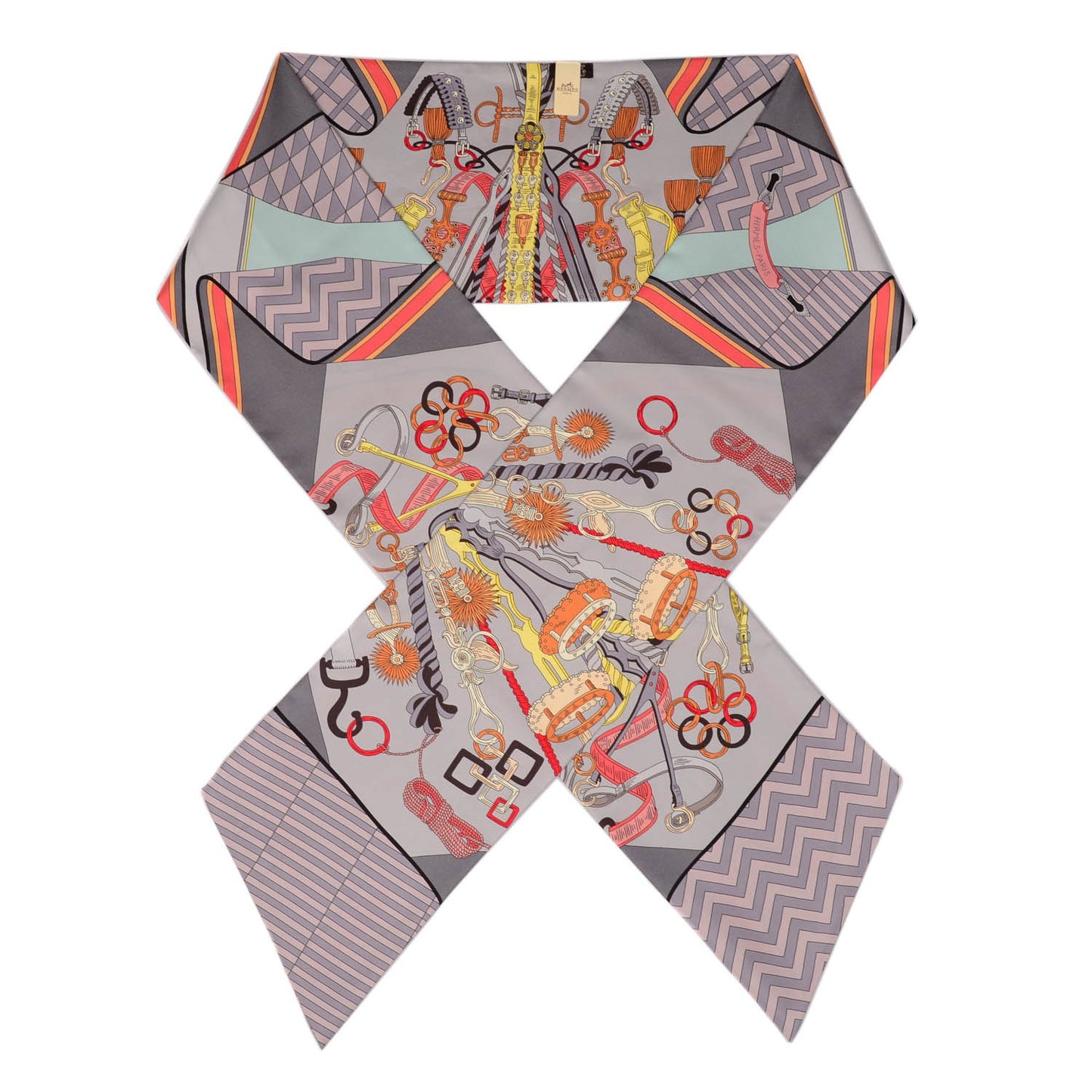 Silk Bouquets Selliers Maxi Twilly Gris Orange Vert d'Eau