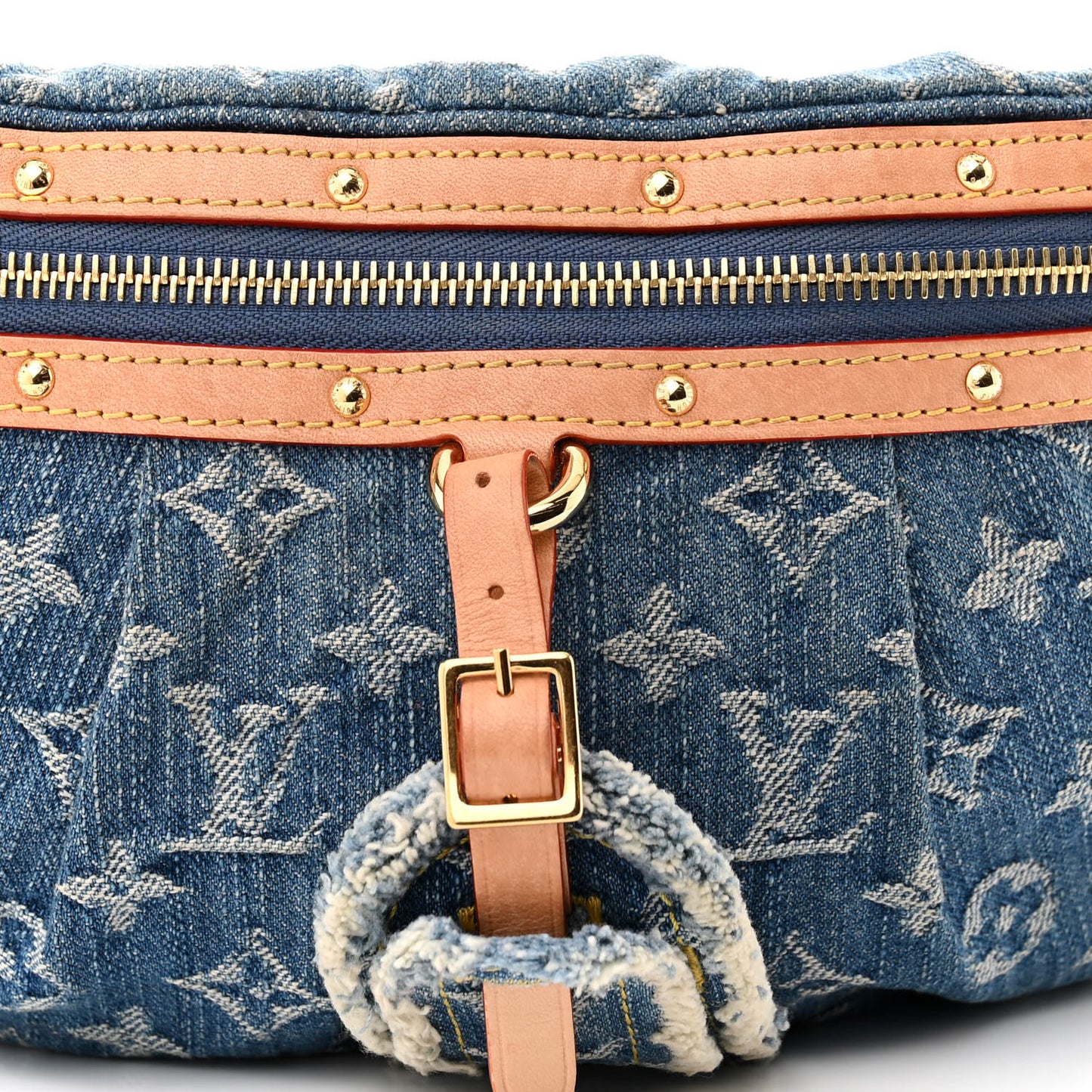 Monogram Denim High Rise Bumbag Blue