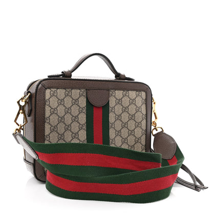 Gucci GG Supreme Monogram Web Small Ophidia Top Handle Shoulder Bag Brown 3 of 10