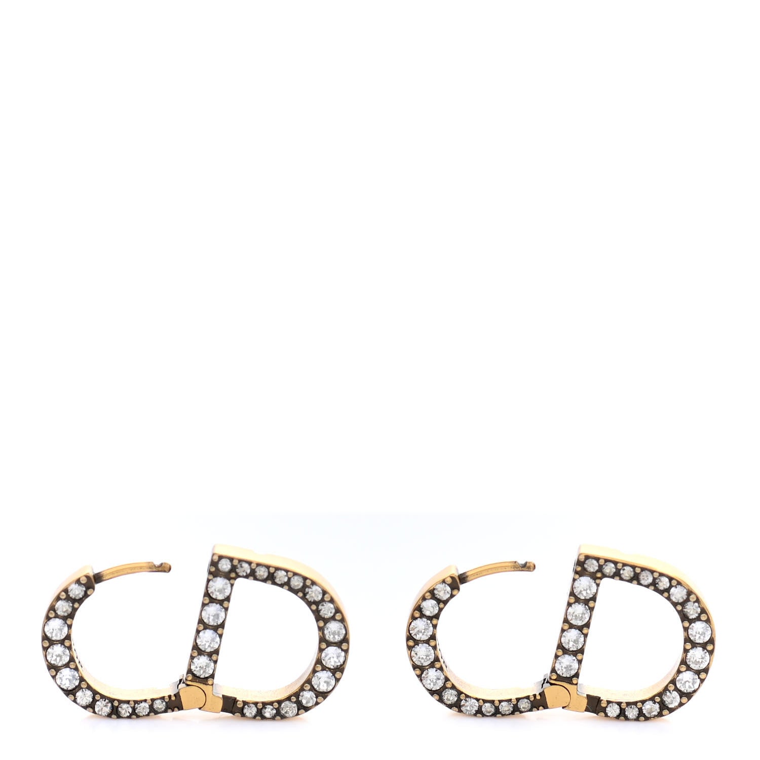 Christian Dior Crystal 30 Montaigne Earrings Gold 3 of 4