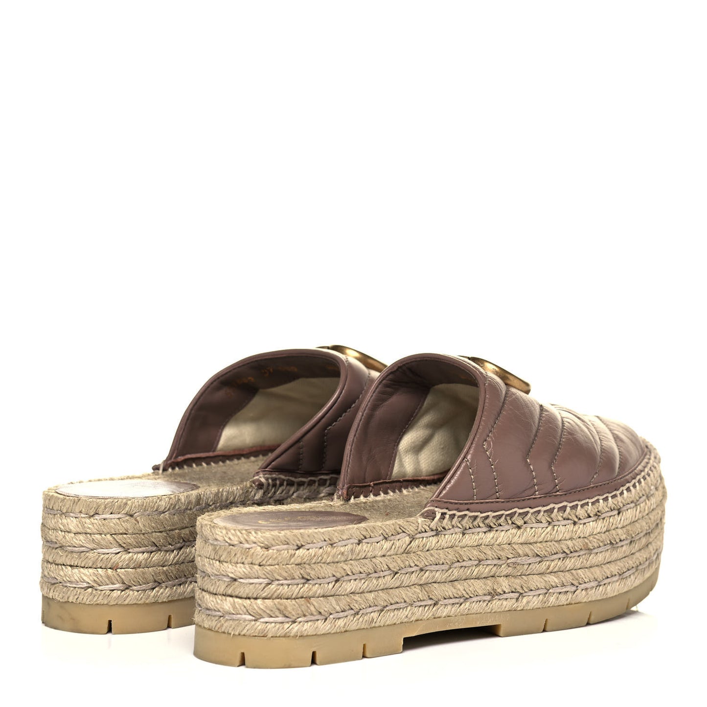 Nappa Matelasse GG Marmont Espadrille Slippers 37 Porcelain Rose