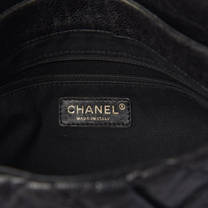 Chanel Crumpled Grained Calfskin Medium Coco Pleats Messenger Flap Black 6 of 9