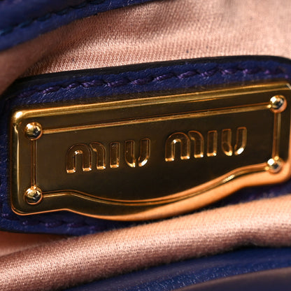 Miu Miu Nappa Matelasse Bauletto Top Handle Bowler Blue 6 of 9