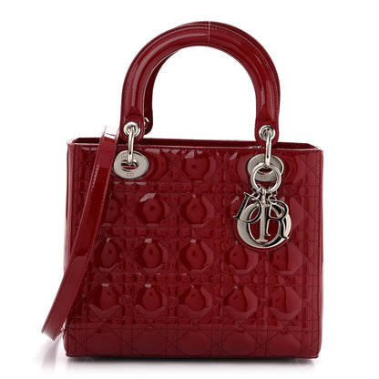 Christian Dior Patent Cannage Medium Lady Dior Red 1 of 13