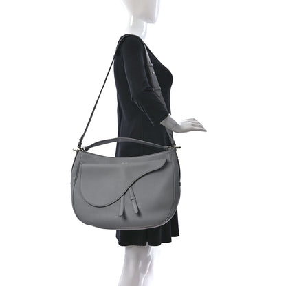Christian Dior Grained Calfskin Soft Saddle Bag Grey 2 of 11